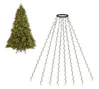 ZBDZSW LED Ring Tree Top Lights Christmas Low Voltage Five-Pointed Star Waterfall Hanging Flowing Water Light String