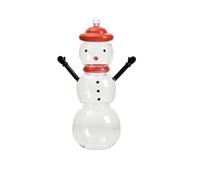 ZBDZSW Snowman Candy Jar Glass Container Lid Decorative Christmas Candy Canister Sweet Storage Cute Holiday Home Glass Jar