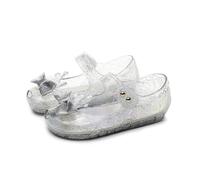 ZBDZSW Summer Fancy Girl Shiny Bow Princess Sandals Children's Non-Slip and Waterproof Soft Comfortable Baby Jelly Shoes White