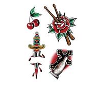 ZBDZSW Waterproof Temporary Tattoo Sticker Old School Butterfly Swallow Flash Tattoos Rose Sword Body Arm Fake Tatoo Women Men