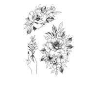ZBDZSW Waterproof Temporary Tattoo Sticker Old School Butterfly Swallow Flash Tattoos Rose Sword Body Arm Fake Tatoo Women Men