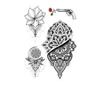 ZBDZSW Waterproof Temporary Tattoo Sticker Old School Butterfly Swallow Flash Tattoos Rose Sword Body Arm Fake Tatoo Women Men