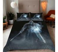 Zbeiba King Duvet Cover Battle Armour Pattern Soft Brushed Microfiber Duvet Bedding 3 Piece with 2 pillowcase（220x230+2 * 50x75,#9）