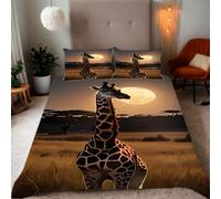 Zbeiba Super King Duvet Cover African savannah giraffe Pattern Soft Brushed Microfiber Duvet Bedding 3 Piece with 2 pillowcase(220x260+2 * 50x75,#3)