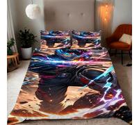 Zbeiba Super King Duvet Cover Armoured Battle Warrior Pattern Soft Brushed Microfiber Duvet Bedding 3 Piece with 2 pillowcase(220x260+2 * 50x75,#1)