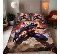 Zbeiba Super King Duvet Cover Dynamic Armoured Battle Warrior Pattern Soft Brushed Microfiber Duvet Bedding 3 Piece with 2 pillowcase(220x260+2 * 50x75,#2)