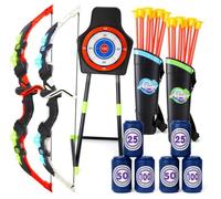ZBELLO 2 Pack Archery Set, Bow and Arrow Set Kids, Kids Garden games for 3-12 Year Old Including Bow, Quiver, 20 Arrows, Standing Target and 6 Score Targets