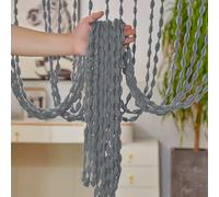 ZBELLO 2 Pack String Curtains for Doors, 39.4x78.7'' Door Tassel Curtain, Fly Curtain for Room Divider Bedroom Decorative (Silver Gray)