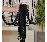 ZBELLO 2 Pack String Curtains for Doors, 39.4x78.7'' Door Tassel Curtain, Fly Curtain for Room Divider Bedroom Decorative (Black)