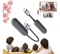 ZBELLO 2026-Wireless HDMI Transmitter and Receiver, 2.4G/5G Portable HDMIS Extender, HD Video and Audio Sync for Various Scenarios (short+long)
