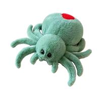 ZBELLO 25cm Simulation Spider Plush Toy, Crawling Spider Stuffed Doll, Cute Reptile Animal Plushie, Soft Halloween Spider Toy, Fun Birthday Gift for Kids Boys Girls (Green)
