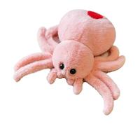 ZBELLO 25cm Simulation Spider Plush Toy, Crawling Spider Stuffed Doll, Cute Reptile Animal Plushie, Soft Halloween Spider Toy, Fun Birthday Gift for Kids Boys Girls (Pink)