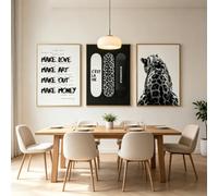 ZBELLO 3 Pack Black and White Posters, Leopard Print Wall Art, Modern Frameless Wall Decor (30 * 40,bao)