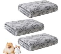 ZBELLO 3-Pack Dog & Cat Blankets - Soft Washable Fleece Blankets for Pets, Puppy Blanket Set for Small to Medium Dogs & Cats, Perfect for Sofas, Beds & Car Seats (S-60x40CM)