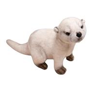 ZBELLO 38 cm otter soft toy, realistic cartoon otter soft toy, made from soft plush fabric for cuddling and playing, a cute soft toy for children and adults (White)