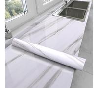 ZBELLO 80cm X 20m Marble-Effect Self-Adhesive Wallpaper, Marble Contact Paper, Granite Effect, Marble-Patterned Self-Adhesive Wallpaper Vinyl Cover for Kitchen Countertops (80CMx3M,F)