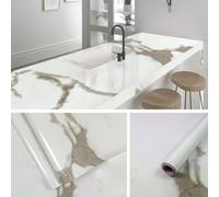 ZBELLO 80cm X 20m Marble-Effect Self-Adhesive Wallpaper, Marble Contact Paper, Granite Effect, Marble-Patterned Self-Adhesive Wallpaper Vinyl Cover for Kitchen Countertops (80CMx5M,A)