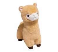 ZBELLO Alpaca cuddly toy, standing alpaca soft toy, cuddly alpaca, cute soft plush horse toy, gift for children, girls, lovers (Braun,40cm)