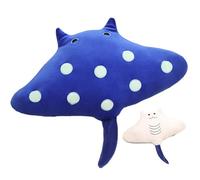 ZBELLO Blue Spotted Manta Ray Plush Toy, Soft Stingray Stuffed Animal, Cute Ocean Devil Fish Plushie, Cuddly Sea Animal Pillow Gift for Kids Home Decor (50 cm)