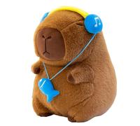ZBELLO Capybara soft toy, 30cm capybara plush toy, soft with short plush head and ear muffs, throw cushion for children girls and boys, brown (Blue,40cm)