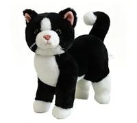 ZBELLO Cat Plush Toy, 25cm Realistic Cat Plush Toy,Cute Soft Stuffed Animal Pillow Plush Doll,Children Stuffed Animal Toys Gifts for Boys and Girls (Black and white)