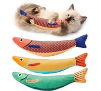 ZBELLO Catnip Fish Cat Toys 3 Pack, Plush Saury Fish Cat Kicker Toys, Interactive Soft Catnip Toy for Indoor Cats, Bite Resistant Kitten Chew Toy for Teeth Cleaning (3pcs)