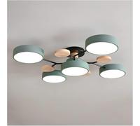 ZBELLO Ceiling Light, Modern Semi Flush Mount Ceiling Light,Nordic Wood Ceiling Light with Acrylic LED Shade,Acrylic, for Bedroom, Living Room, Kitchen（Requires Assembly） (Green-White Light,5 Heads)