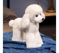 ZBELLO Cuddly Dog Toy,Plush Poodle,Realistic Soft Dog Toy for Cuddling and Playing,Birthday Present for Kids Girls and Boys (20cm,White)