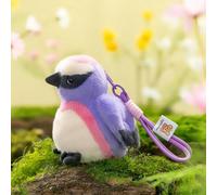 ZBELLO Cute Bird Plush Keyring, Mini Fluffy Parrot Budgie Stuffed Bag Charm Toy, Gift for Backpack Decoration. (purple)