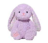 ZBELLO Cute Bunny Plush Toy, Soft Stuffed Animal with Floral Ears, Fluffy Rabbit Plushie for Kids, Toddlers, Girls, Perfect for Bedtime, Birthday Gifts & Home Decor (PURPLE)