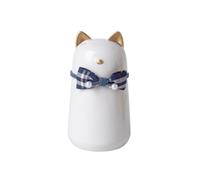 ZBELLO Cute Cat Ceramic Pet Urn for Ashes, 450ml Small Pet Memorial Keepsake Urn, Kitty Cremation Container with Bowknot, Pet Remembrance Decor (1pcs,white)
