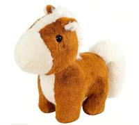 ZBELLO Cute Horse Plush Toy, Soft Fluffy Stuffed Animal with White Mane and Tail, Adorable Pony Plushie Gift for Kids Toddlers (Dark brown,35cm)