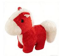 ZBELLO Cute Horse Plush Toy, Soft Fluffy Stuffed Animal with White Mane and Tail, Adorable Pony Plushie Gift for Kids Toddlers (Red,35cm)