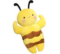 ZBELLO Cute Muscle Bee Plush Toy, Fluffy Insect Stuffed Cuddly Doll, Decorative Throw Pillow Gift for Kids (yellow,76cm)