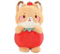 ZBELLO Cute Orange Fox Plush in Persimmon Costume, Soft Stuffed Fox Toy, Adorable Fruit Plushie gift，Suitable for both boys and girls and home decorations.