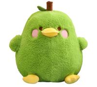 ZBELLO Cute Pear Duck Plush, Soft Stuffed Fruit Animal Toy， Duck plush Toy pillow, Kawaii Cuddle Buddy for Kids Girls and Boys Birthday Gifts and Nursery Decor. (Green,40cm)