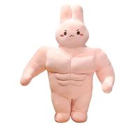 ZBELLO Cute Pink Muscle Bunny Plush, Soft Stuffed Buff Rabbit Toy, Rabbit Plush Throw pillow for Kids Bedroom Decor,Adorable Funny Cuddly Plushie Gift for Kids & Friends. (70CM,Pink-C)