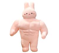 ZBELLO Cute Pink Muscle Bunny Plush, Soft Stuffed Buff Rabbit Toy, Rabbit Plush Throw pillow for Kids Bedroom Decor,Adorable Funny Cuddly Plushie Gift for Kids & Friends. (50CM,Pink-B)