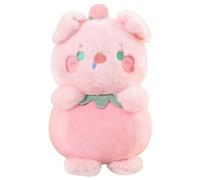 ZBELLO Cute Pink Pig Plush in Peach Costume, Soft Stuffed Pig Toy, Adorable Fruit Plushie gift，Suitable for both boys and girls and home decorations.