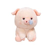 ZBELLO Cute Pink Pig Plush with Blue Snot Bubble, Soft Stuffed Pig Toy,，Pig Plush Throw pillow for Kids Bedroom Decor,Adorable Funny Cuddly Plushie Gift for Kids & Friends. (Pink Pig,23cm)