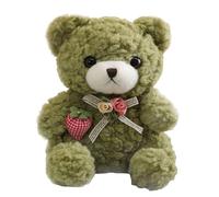 ZBELLO Cute Teddy Bear Plush with Strawberry & Rose, Soft Stuffed Bear Toy, Adorable Stuffed Animal Gift for Boys Girls & Home Decor. (Green,20cm)