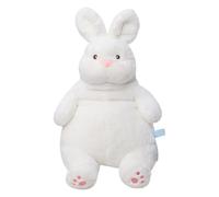 ZBELLO Cute White Bunny Plush Toy, Soft Stuffed Animal Rabbit with Pink Paw Prints, Fluffy Plushie for Kids Toddlers Girls, Perfect for Bedtime Snuggles Birthday Gifts & Nursery Decor (45cm)