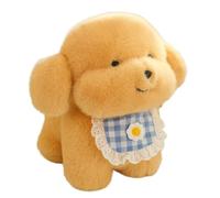 ZBELLO Dog Plush，Simulation Puppy Stuffed Animals ，Furry Huggable Plushie Pillow Gift for Boys Girls Home Decor，Soft Cuddle Sweeping Goodnight Animal (30cm,Yellow Puppy Wearing a Bib 2)