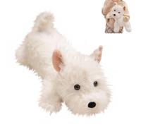ZBELLO Dog Plush Toy, Lying White Puppy Soft Doll, Cute Realistic Westie Plush Dog for Cuddling and Playing, Gift for Girls and Boys (43cm)