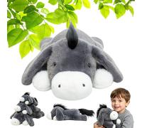 ZBELLO Donkey Soft Toy, Cute Lying Donkey Plush Toy, Soft Fluffy Stuffed Animal Pillow for Kids & Adults, Grey Cuddly Companion (40cm,donkey)
