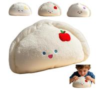 ZBELLO Dumpling Plush Toy, Soft Steamed Jiaozi Pillow with Apple/Star/Moon Embroidery, Children's Gifts, Suitable for Girls and Boys (apple,60cm)