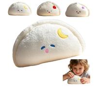 ZBELLO Dumpling Plush Toy, Soft Steamed Jiaozi Pillow with Apple/Star/Moon Embroidery, Children's Gifts, Suitable for Girls and Boys (47cm,moon)
