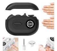 ZBELLO Electric Nail Clipper Trimmer, 4 in 1 Electric Nail Cutter, Rechargeable Automatic Nail Clippers with LED Light & 9 Speeds for Adults Seniors Weak Hands (Black)