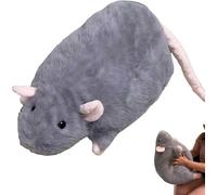 ZBELLO Extra Thicc Fat Rat Plush Toy - Super Soft Chubby Grey Mouse Plushie, Cute Cozy Huggable Animal Pillow for Kids, Teens & Adults, (35CM,Gray)