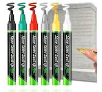ZBELLO Golden Tombstone Marker Pen for Restoring Faded Grave Inscriptions, Waterproof Stone Touch-Up Pen with Strong Coverage, for Gravestone Lettering and Memorial Inscriptions (6pcs-mix)